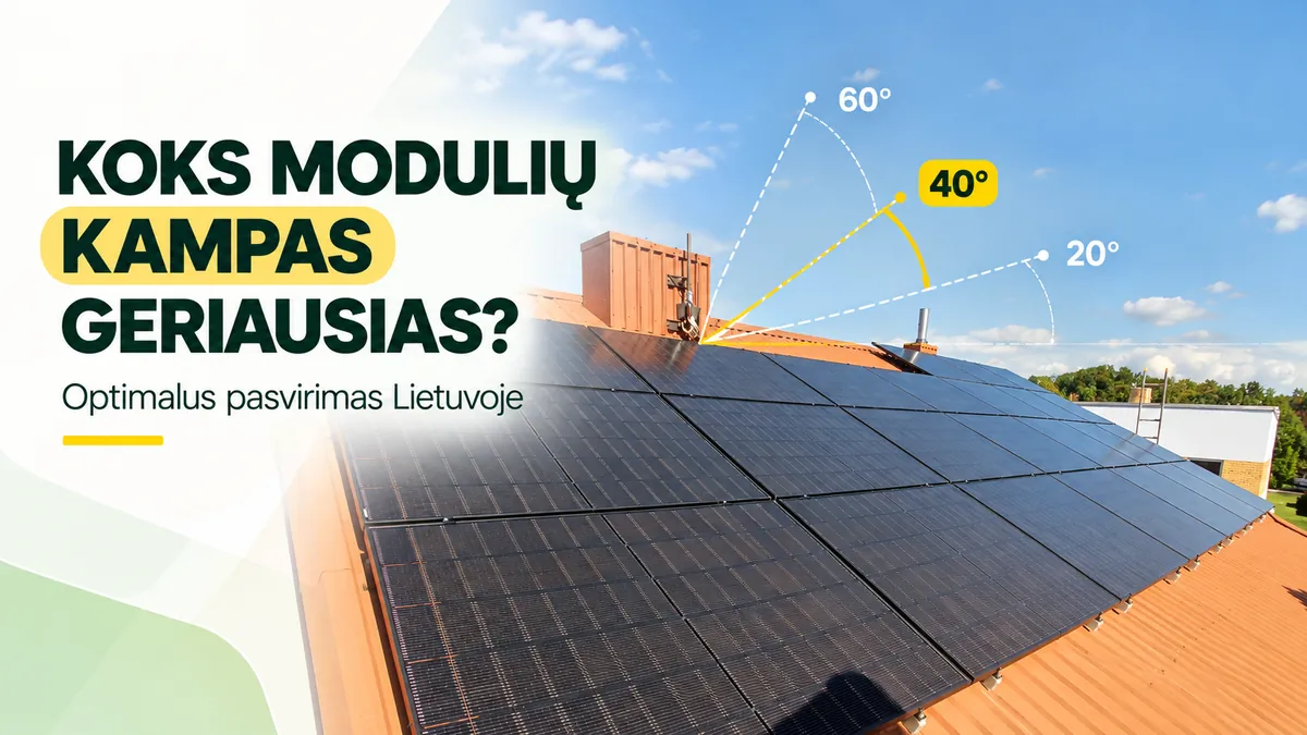 Saulės modulių pasvirimo kampas: koks optimalus Lietuvoje?