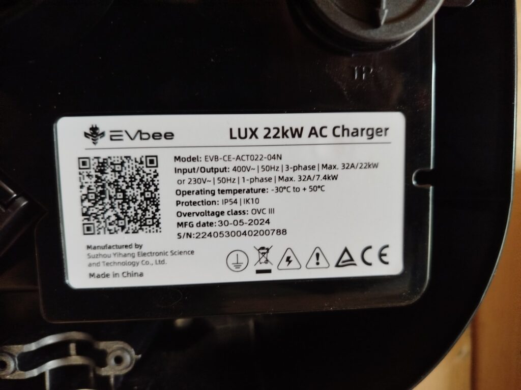 EVBEE Lux krovimo stotelė 22KW su galios balansavimu